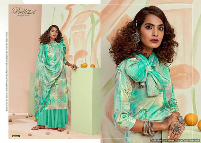 Belliza Pearls Pure Cotton Designer Dress Material